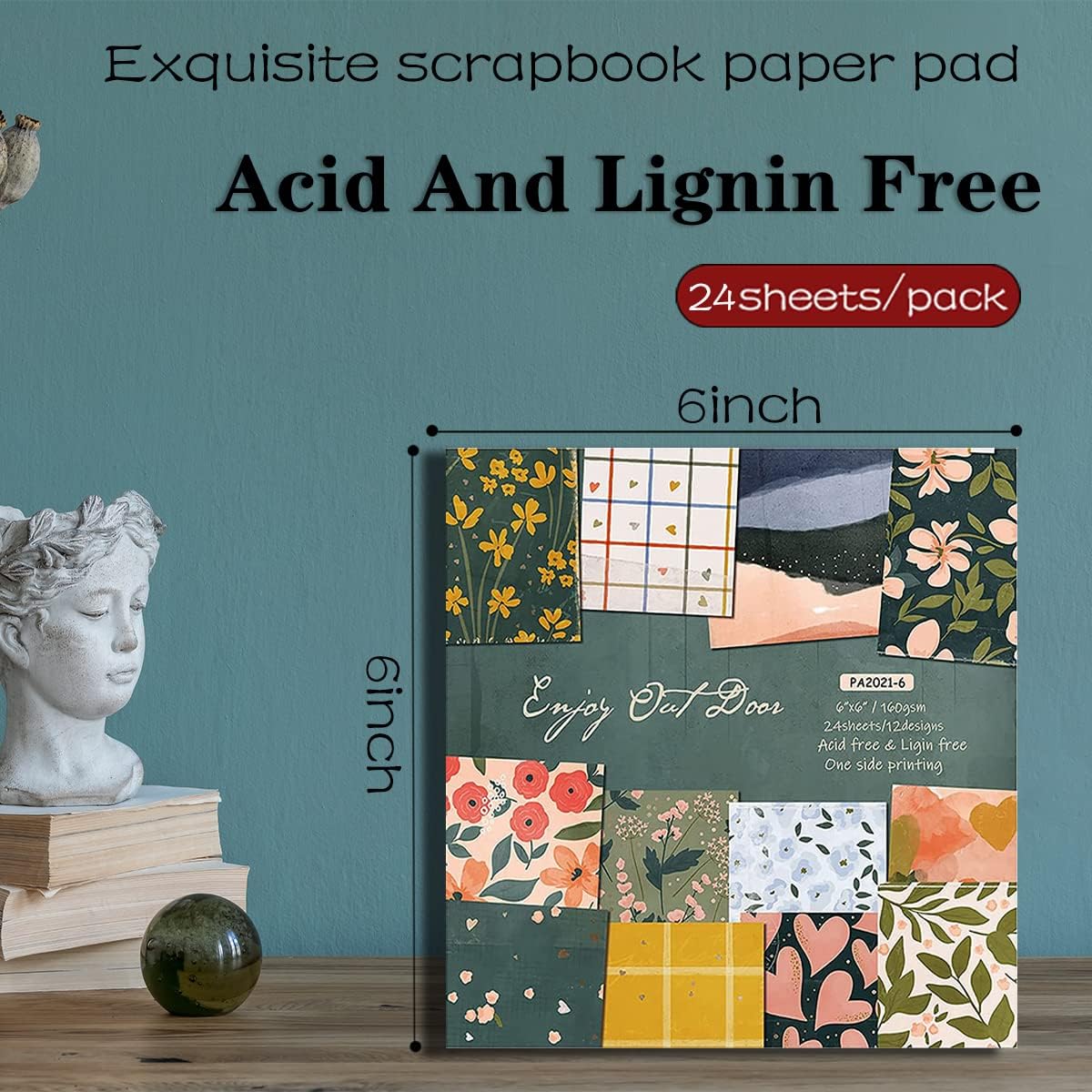 MCZLOG Scrapbook Paper Pad 6"X6" Garden Floral Patterned Paper, Cardstock Paper Decorative Craft Paper, Die-Cut Backgrounds Arts Paper, Designer Paper Pads, DIY Origami Decoupage Page-24 Sheets : Arts, Crafts & Sewing