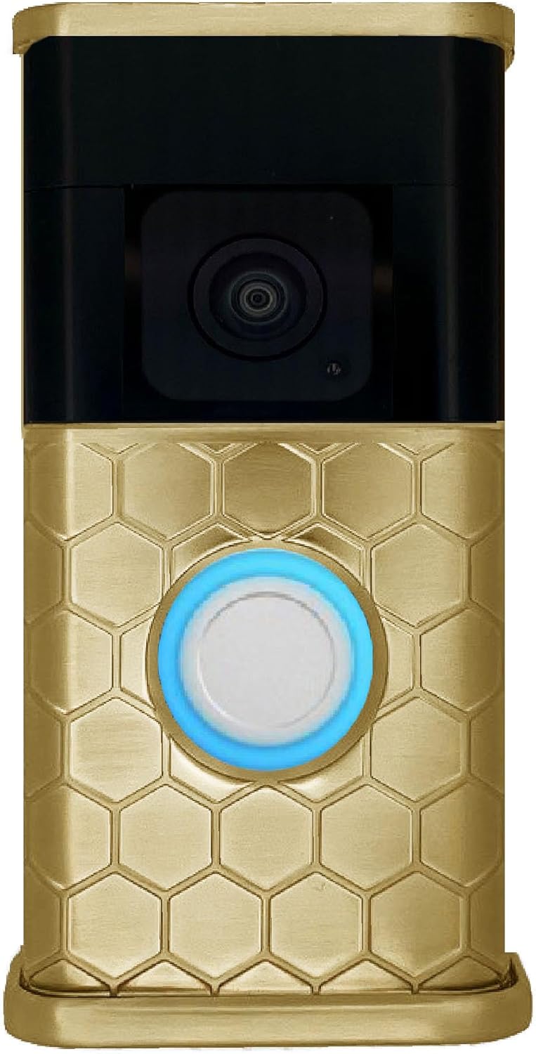 Honeycomb Video Doorbell Cover (Compatible with Ring 3, 3 Plus, 4, Battery Plus, and Battery Pro) (Brass)