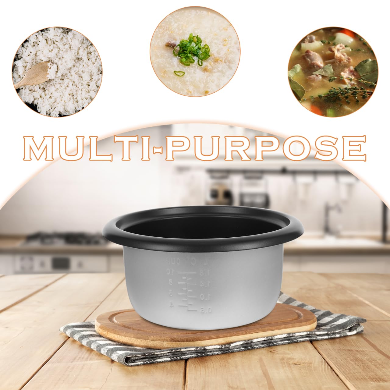 Amosfun Pot IntéRieur Cuiseur À Riz AntiadhéSif En Alliage D'Aluminium 10.55 Pouces De DiamèTre Remplacement Polyvalent Pour Cuiseur De Riz Maison HôTel Dortoir