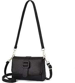 Bolsa Feminina de Couro Macio - Alças duplas ajustáveis (Ombro/Crossbody), Multiuso para Dia a Dia, Festas e Viagense Couro Macio