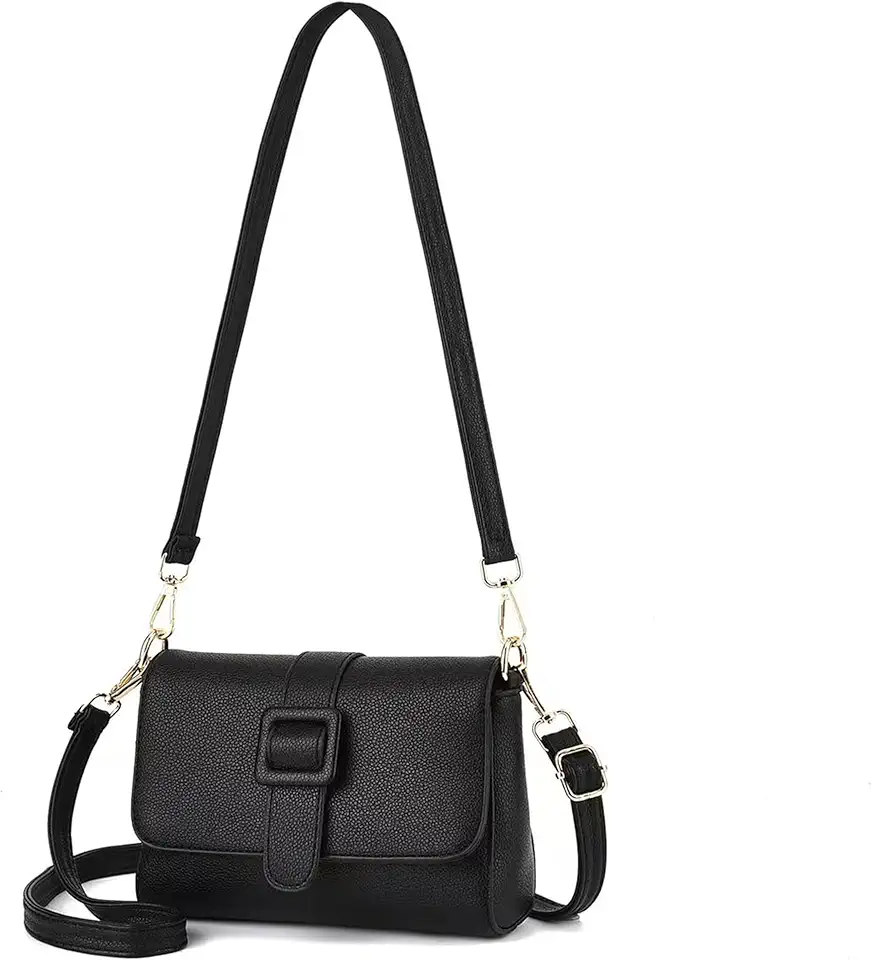 Bolsa Feminina de Couro Macio - Alças duplas ajustáveis (Ombro/Crossbody), Multiuso para Dia a Dia, Festas e Viagense Couro Macio