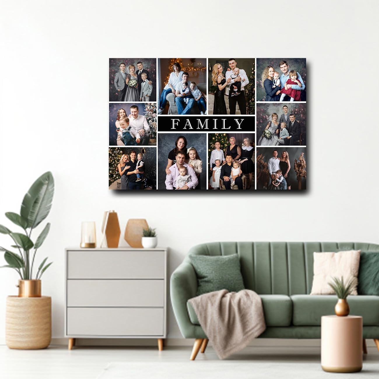 CXHOSTENT Collage Canvas Prints with Your Photos Personalized Multi Pictures for Wall Customized Collage Photo Canvas Wall Art For Home Decor Framed (Custom-A6, 16.00" x 24.00")