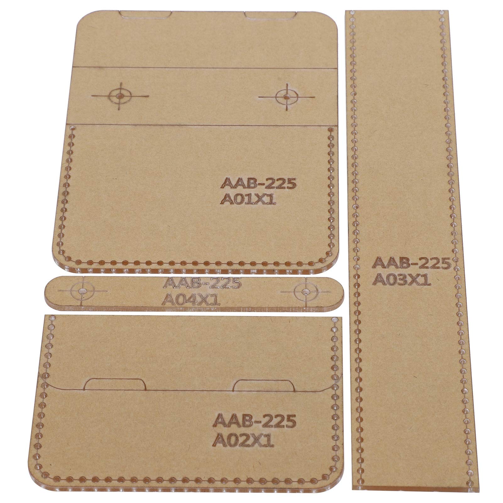 Acryl Schablone, 4-teilige Leder Brieftaschen vorlage Transparente Lederhandtaschenschablonen für handgefertigte Bastel werkzeuge Brief taschen herstellungVorlagen