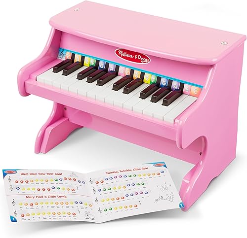 Miniatura 9 de Melissa  Doug Piano rosa para aprender a tocar con 25 teclas y canciones codificadas por colores
