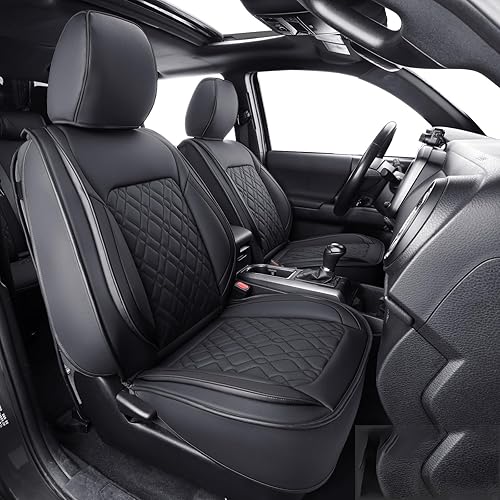 LUCKYMAN CLUB Juego completo de fundas de asiento F150 J03-Q3 con piel sintética impermeable, para Ford F150 2015-2025 y F250 F350 F450 2017-2025