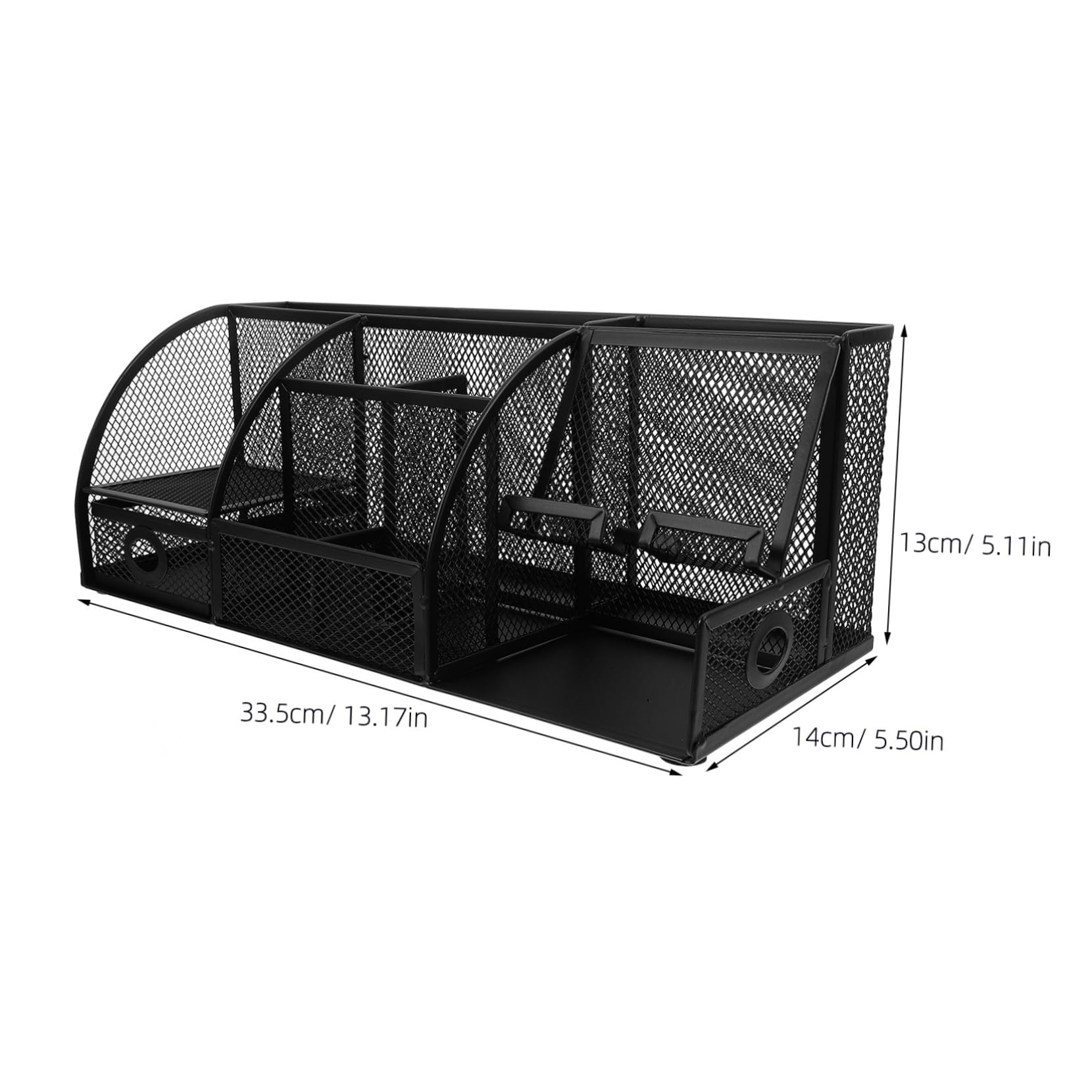 Schreibtisch Organizer mit Stiftehalter aus Eisen Schwarzer Moderner und Platzsparender Aufbewahrungsbox für Bürobedarf und Make Up Am Arbeitsplatz