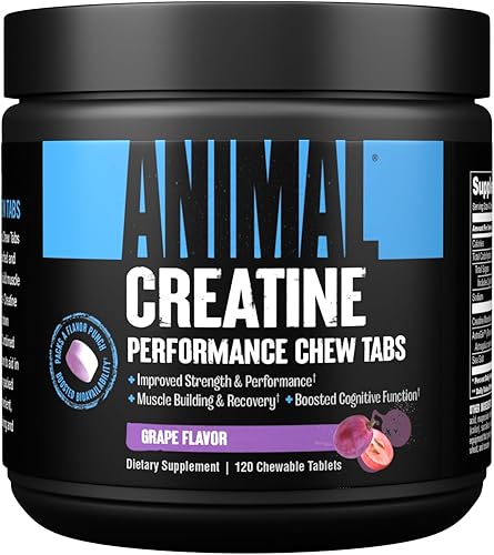 Miniatura 2 de Animal Tabletas masticables de creatina – Monohidrato de creatina mejorada con AstraGin para mejorar la absorción y aminos jugosos – 0.23 oz