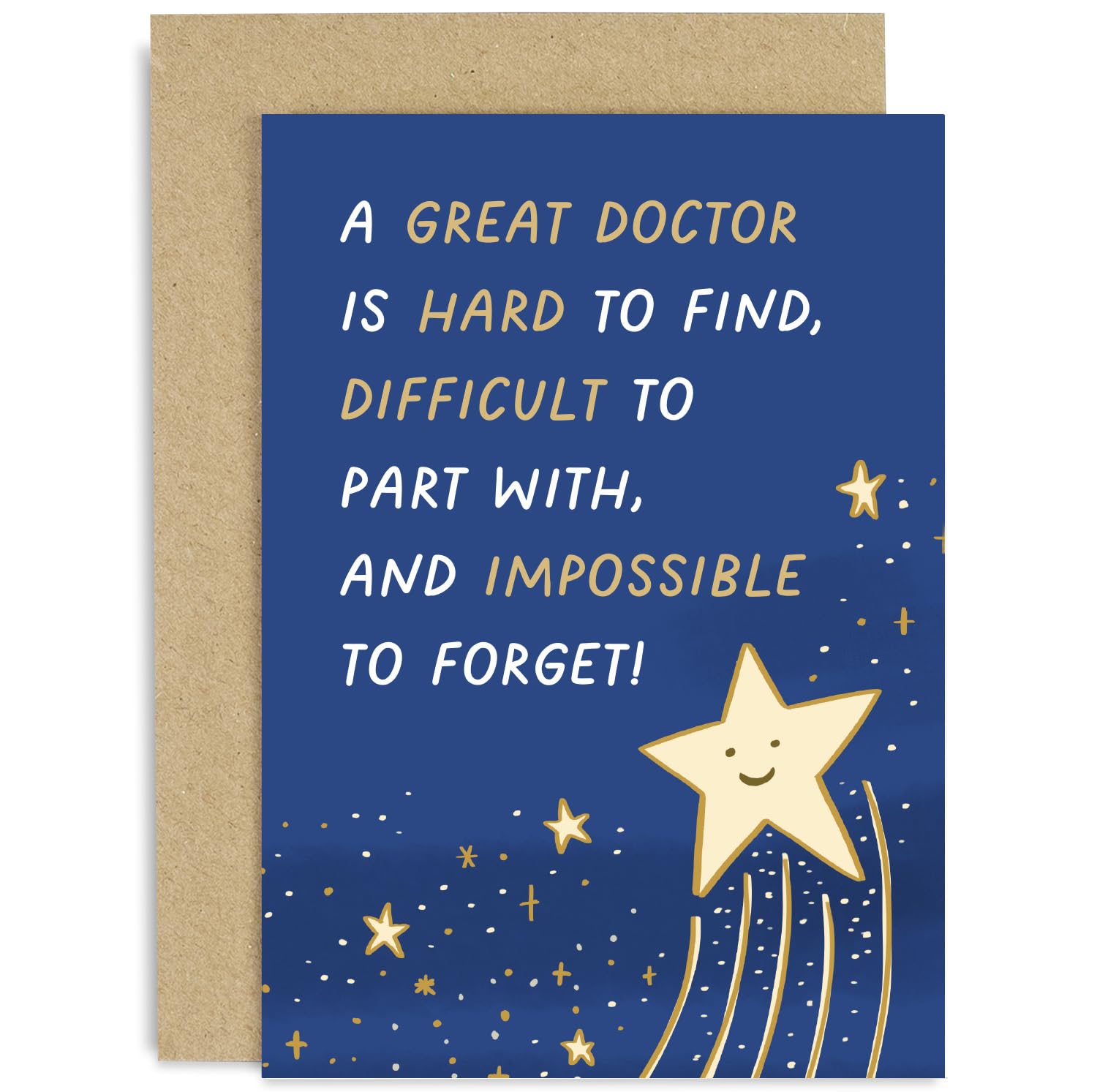 Old English Co. Cute Thank You Card for Men and Women - Great Doctor Star Card - Card for Doctor Retirement, Leaving, Farewell Card for Her or Him - Thank You Card | Blank Inside with Envelope