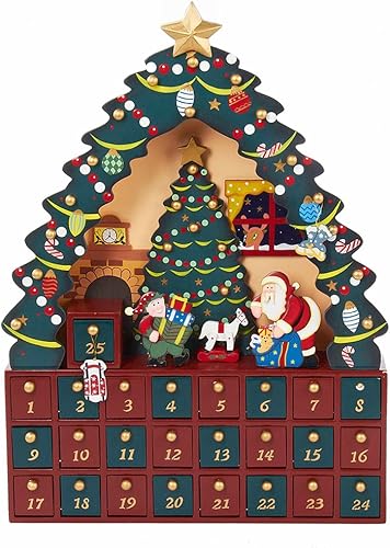 Miniatura 2 de Kurt Adler - Calendario de Adviento de 24 piezas, árbol de Navidad, 16 pulgadas