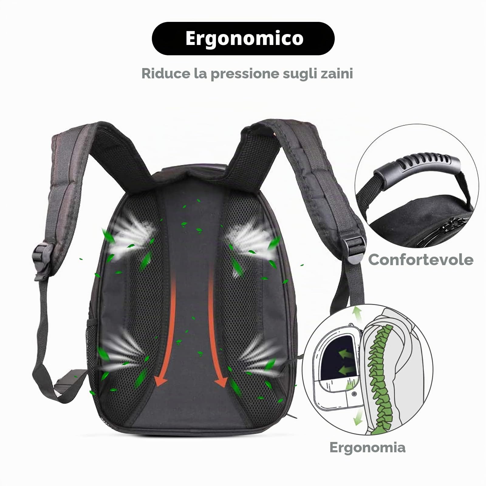 PETCUTE Zaino Gatto Cane 7.5kg,Traspirante,Zaino per Cani Gatti a Bolla con Tappetino Rimovibile e Tasca Laterale,Approvato dalle Compagnie Aeree,Borsa per Passeggiata Escursione