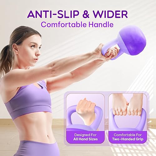 Miniatura 4 de Yes4All Pesas rusas suaves, pesas rusas de PVC para ejercicio y pesas rusas de entrenamiento de fuerza codificadas por colores con 4 opciones (5,10,