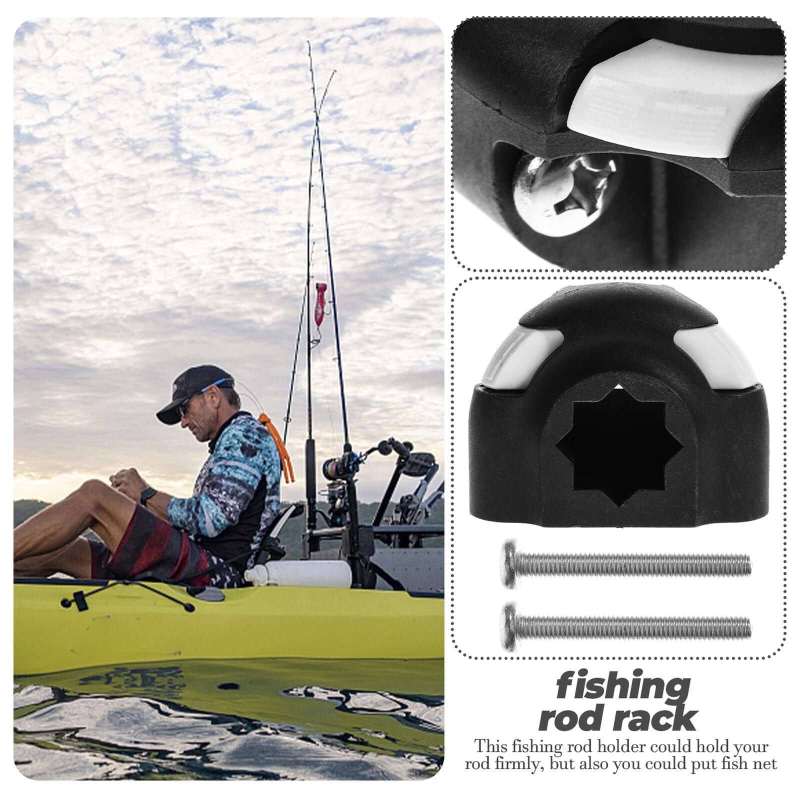 ifundom Soporte para Fácil para al de Instalar Pesca Adecuado y Kayak de Cañas Pescar Portátil de Abs, Resistente en Aire Libre Mar