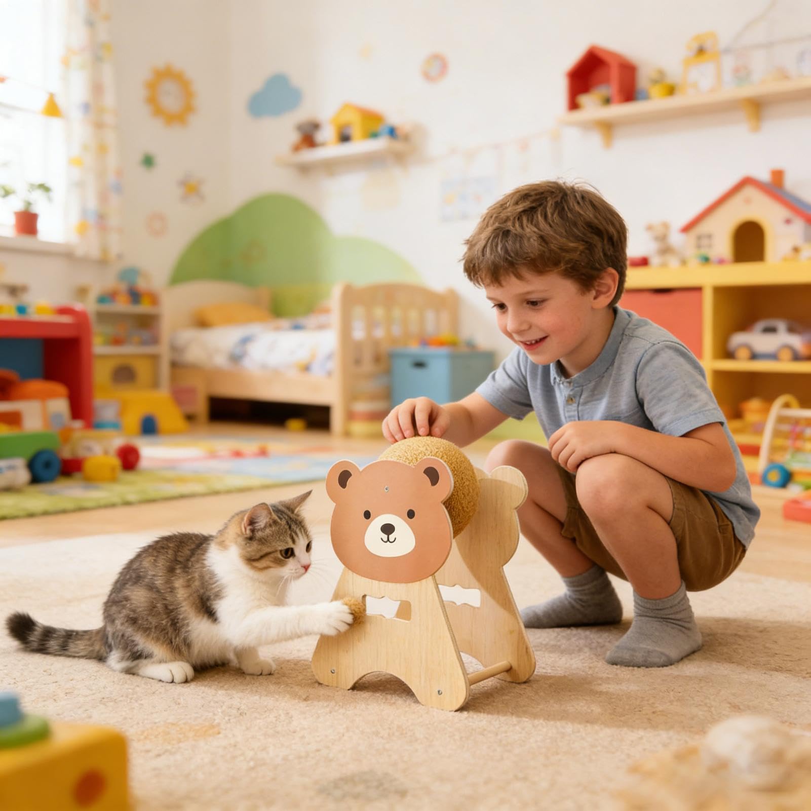 Giocattolo Antigraffio per Gatti Resistente ai Morsi | Tiragraffi per Gatti di Tutte le Taglie Palla in Sisal per Arricchimento Gatti Piccoli Grandi Casa Soggiorno