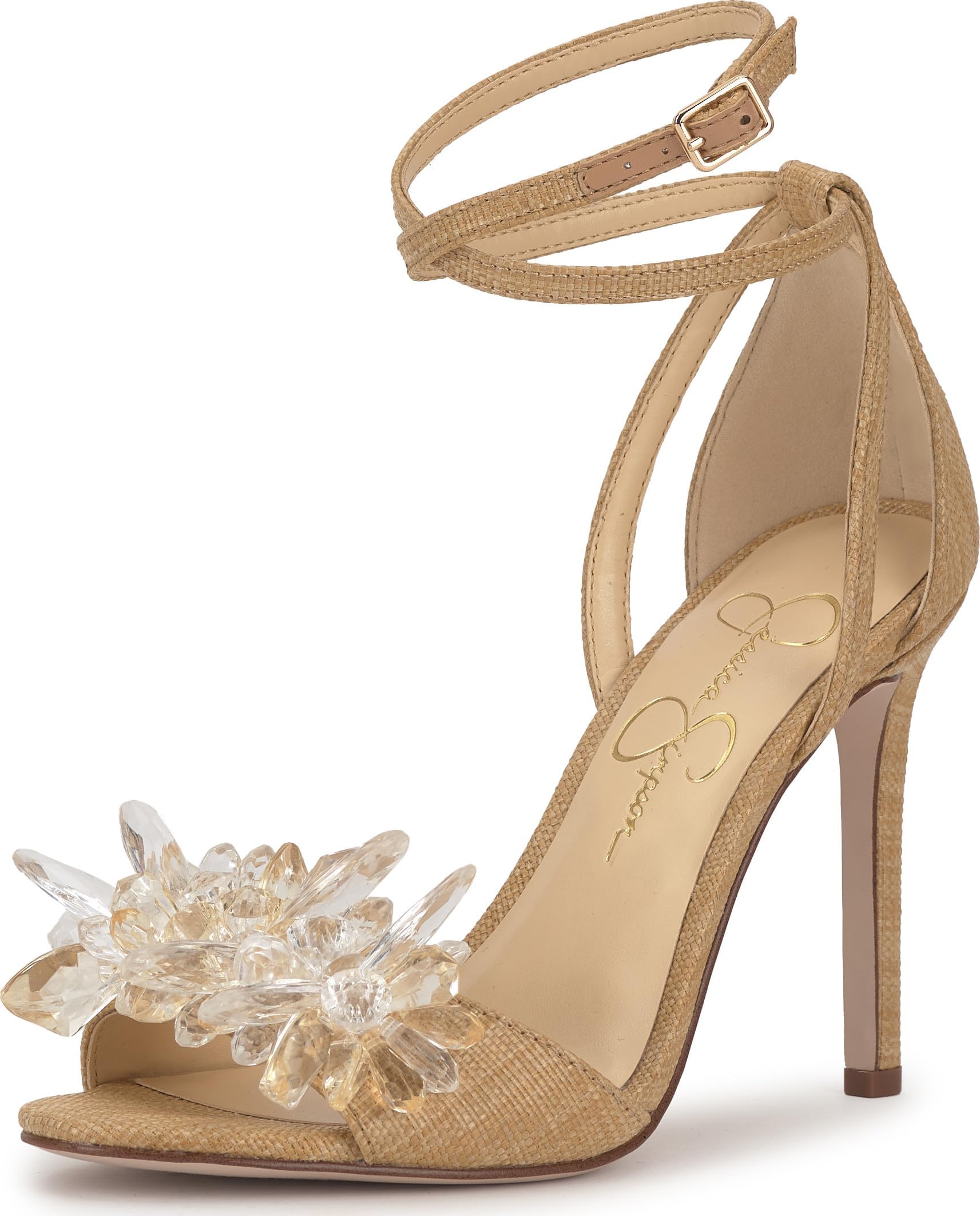 Janivah Floral Embellished High Heel Sandals
