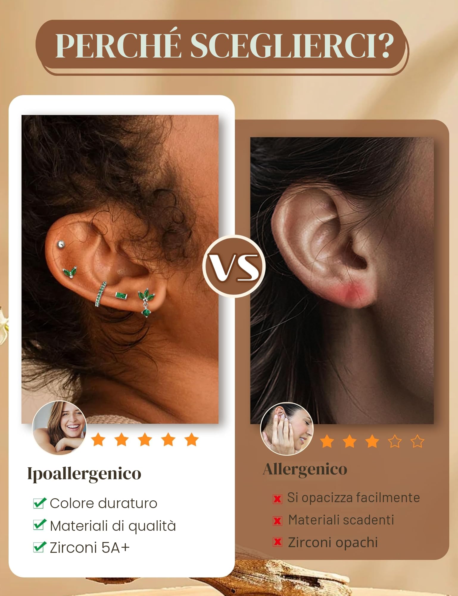 MILACOLATO 13Pezzi Piercing Orecchio Helix Donna Oro Argento Orecchini Cerchio Acciaio Inossidabile Chirurgico Piercing Cartilagine Conch Anallergici Pendenti Gioielli Set Donna