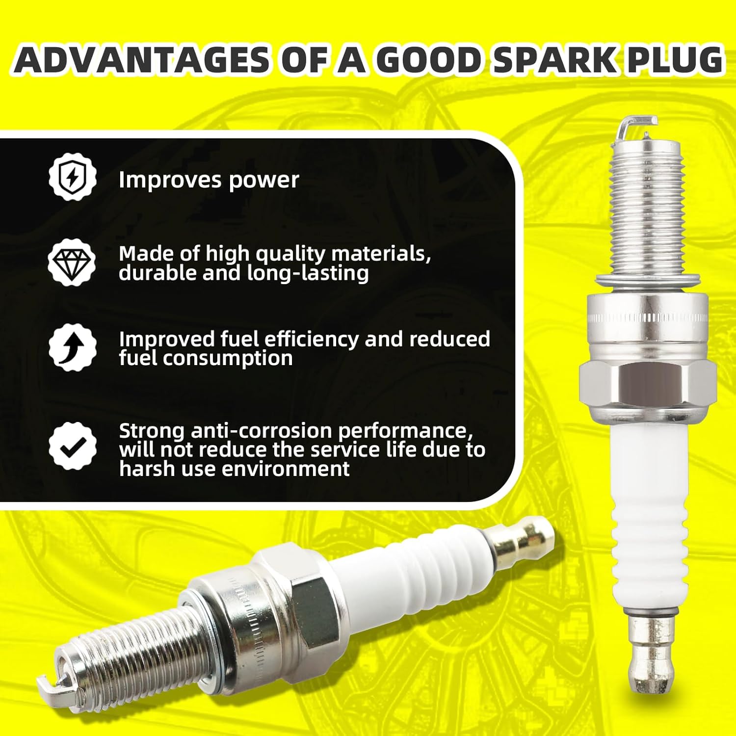 Set of 4 Ignition Coils Pack 5EB-82310-00-00 & 4 PCS Iridium Spark Plugs Compatible with Yamaha YZF-R6 1999-2002 CHAMPIONS LIMITED EDITION 2001