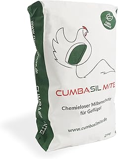 Cumbasil Mite bain de poussière pour poules 25kg, poudre contre les acariens, bain de sable, protection 100% naturelle contre les acariens, poudre contre les acariens, produit contre les acariens