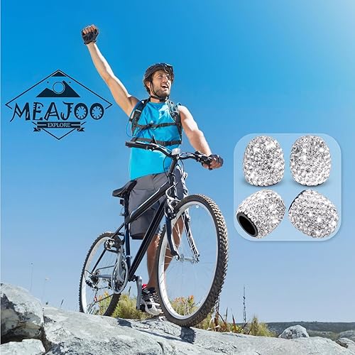 Miniatura 4 de 8 tapas de válvula de vástago de neumático con diamantes de cristal brillante, a prueba de polvo, tapas universales para válvulas de neumáticos para