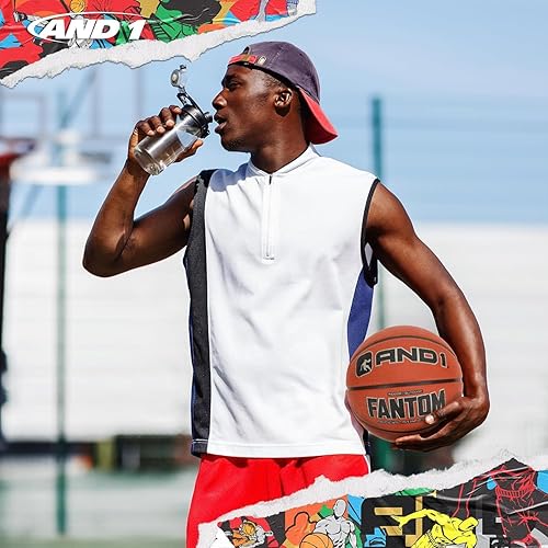 Miniatura 3 de AND1 Fantom Rubber Basketball Official Regulation Size 7 (29.5 inches) - Deep Channel Construction Streetball, Made for Indoor Outdoor Basketball