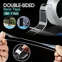 Vista 5 de Cinta nano de doble cara resistente, 1.18 pulgadas x 10 pies, nano cinta transparente extraíble, cinta acrílica de doble cara, cinta adhesiva