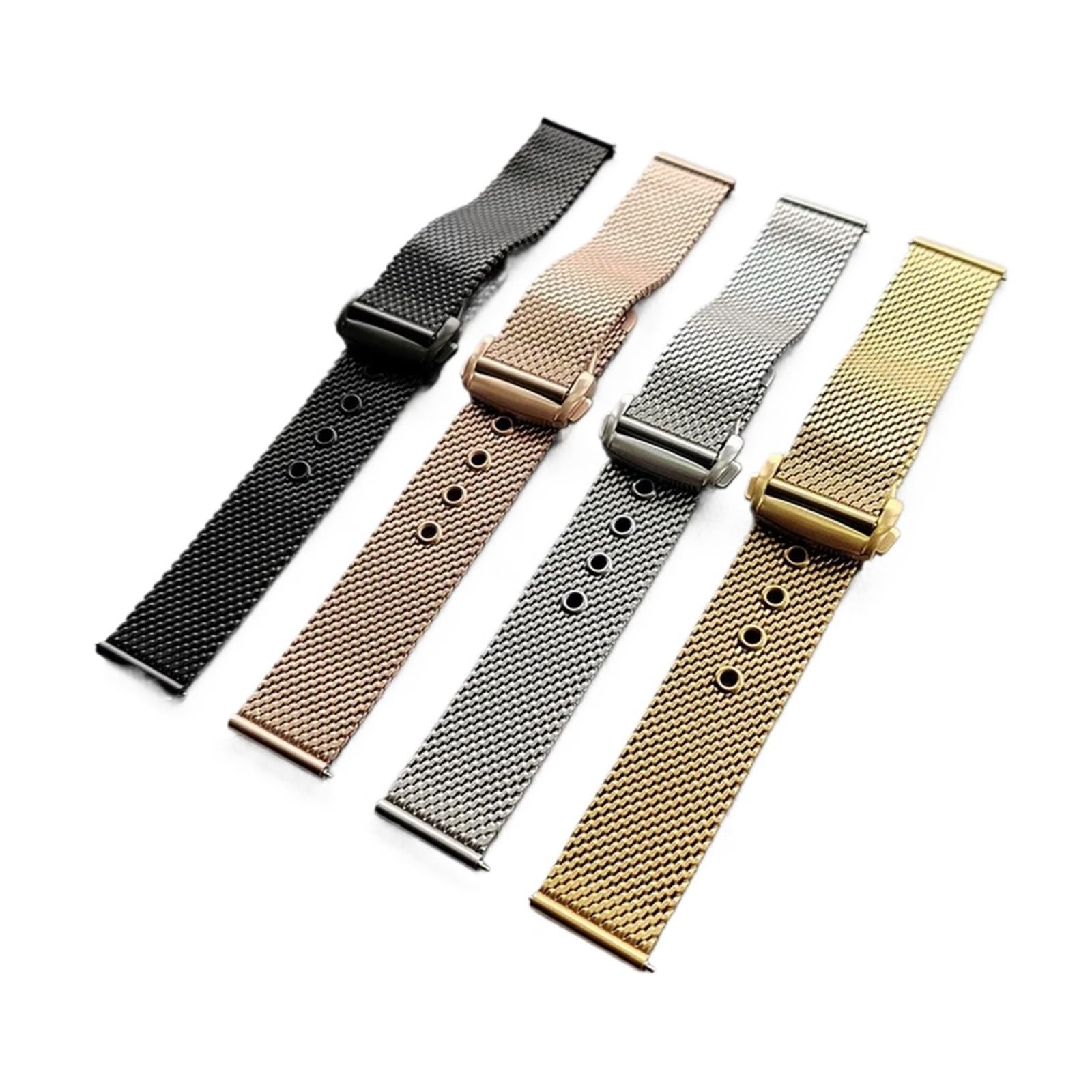 YINGO Bransoleta z siatki Milanese kompatybilna z zegarkiem Omega Seamaster 007 Wysokiej klasy metalowa stal nierdzewna z zapięciem motylkowym 20 mm 22 mm