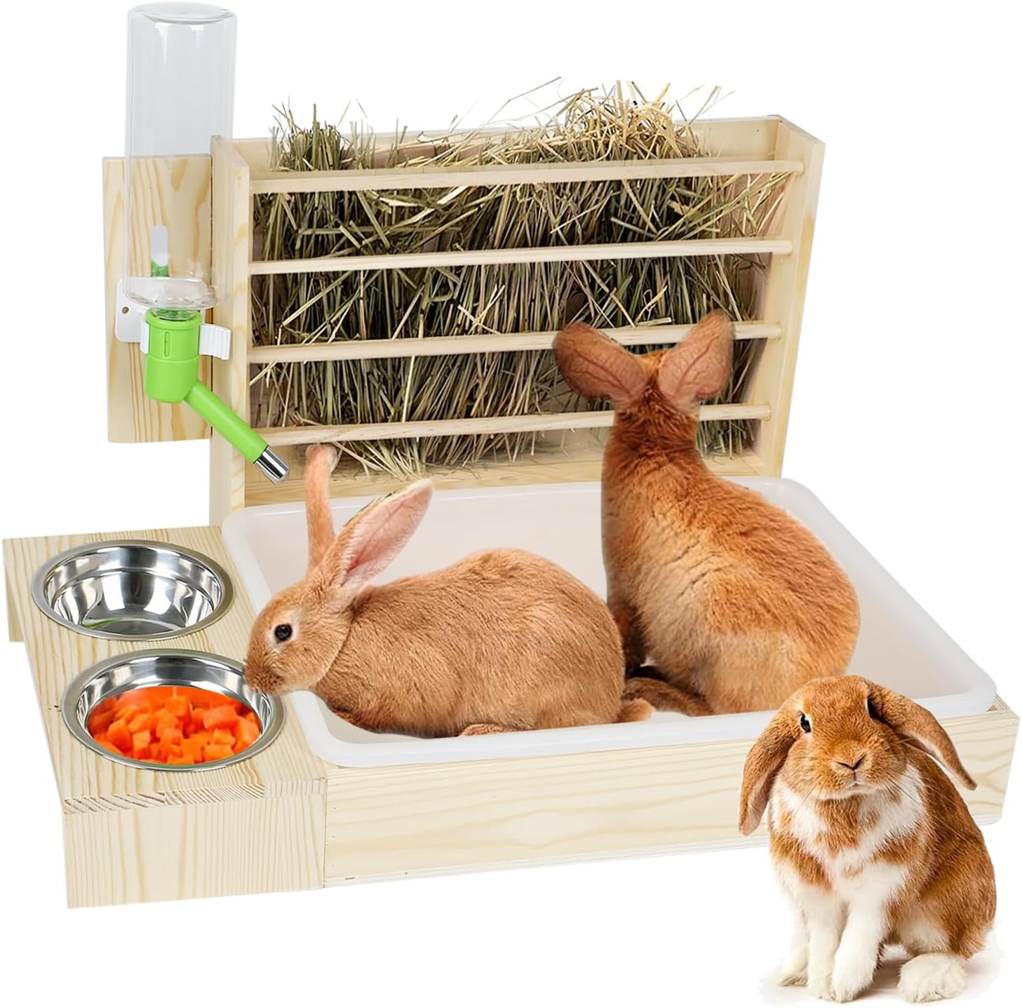 Navaris Wooden Hay Feeder for Small Pets Rabbit and Guinea Pig Hay