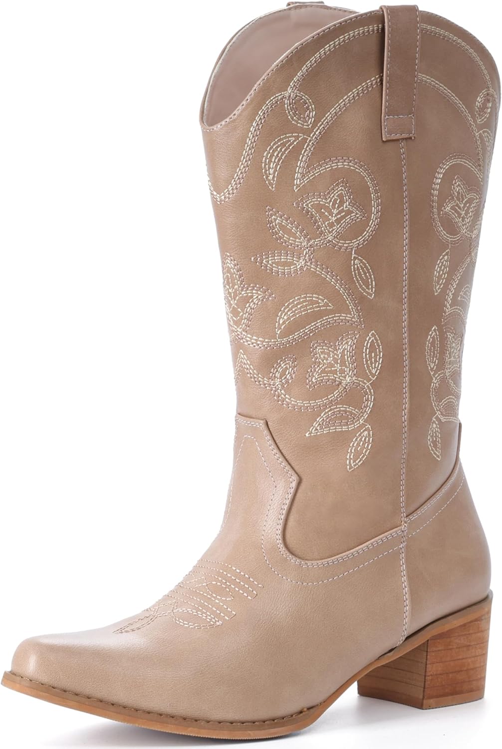 IXU Cowboy Boots For Women Wide Calf Pointy Toe Cowgirl Mid Calf... - Picture 50 of 55