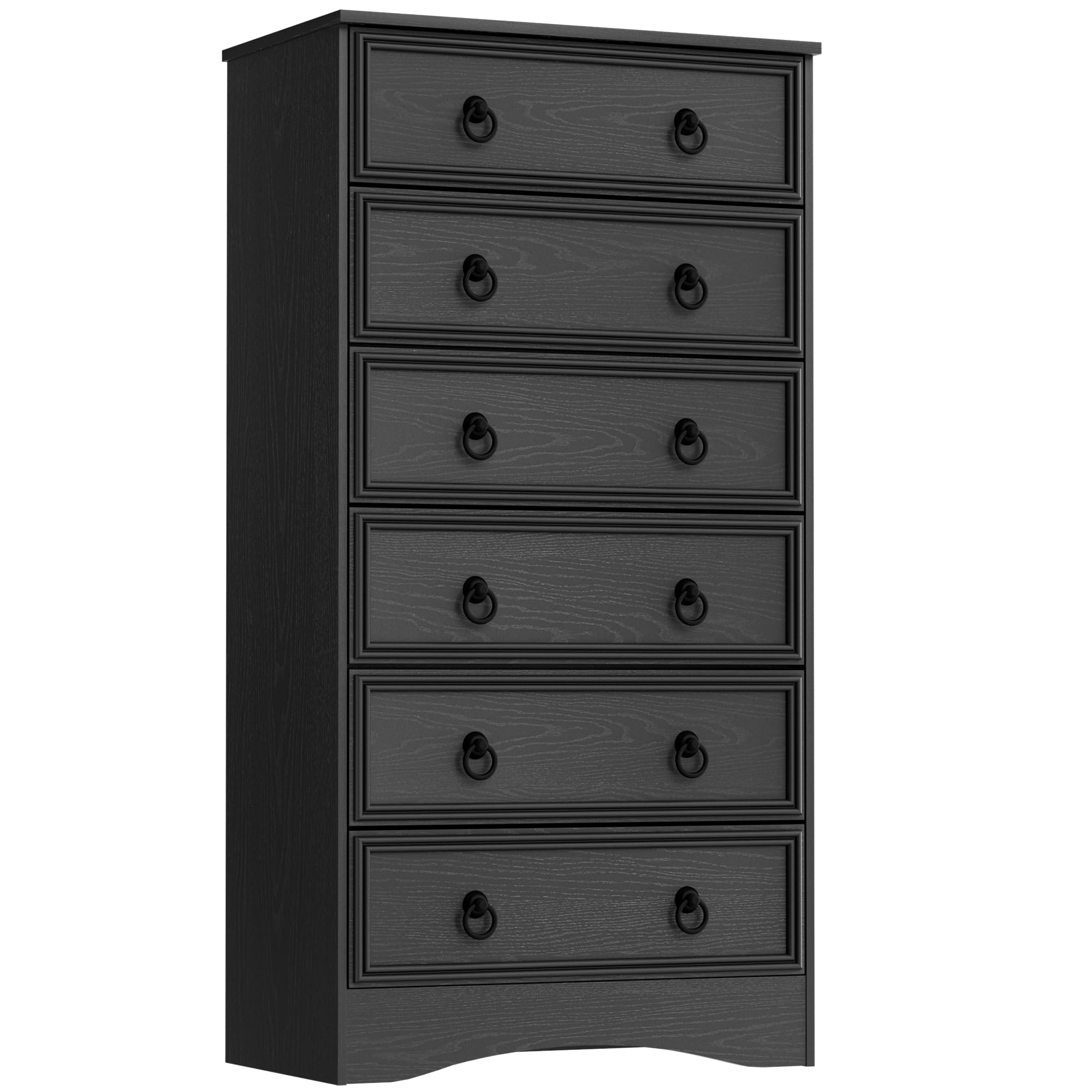 VVFLU 6 Drawer Dresser 52" Tall for Bedroom, Wood 6 Chest Drawers, Storage for Clothes, Narrow Large Drawers, Taupe Vintage, for Living Room, Bedroom,