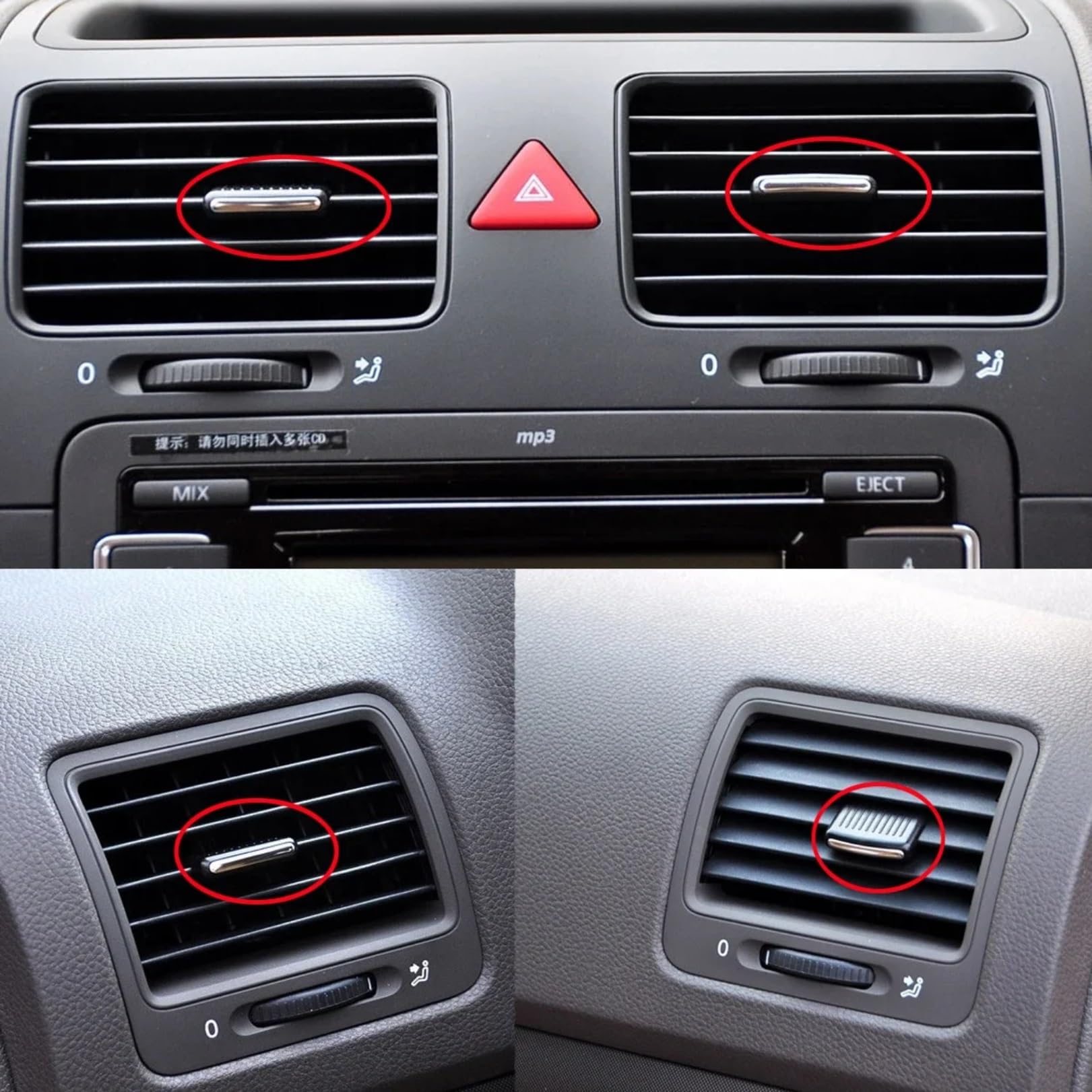 OTOZUM Lüftungsgitter Hinten Kompatibel Mit VW Für Golf Für MK5 