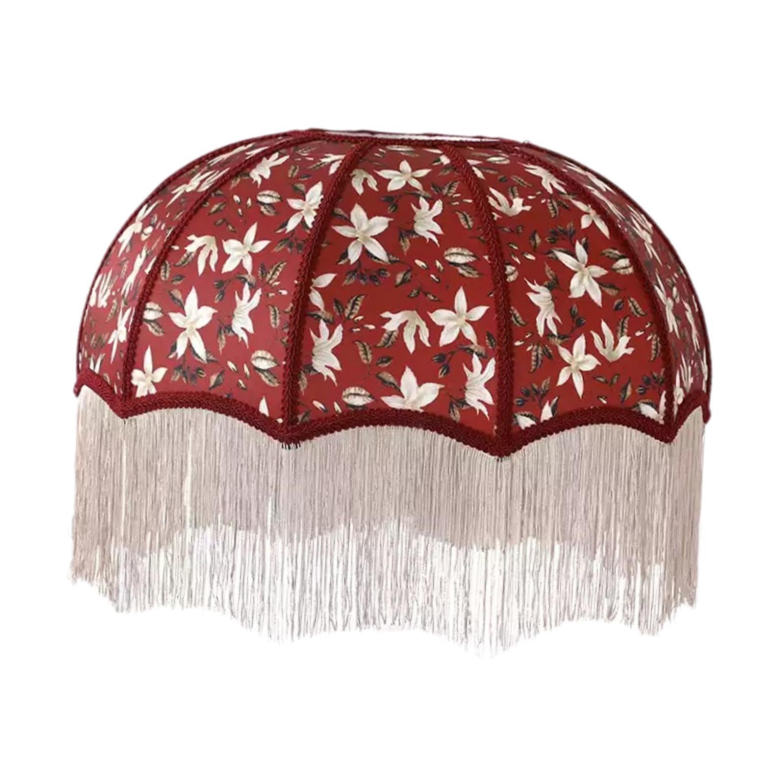 Table Lamp Shade with Tassels E27 French Lampshade for Hotel Bedside Bedroom Bottom Diameter 20cm-picture-51