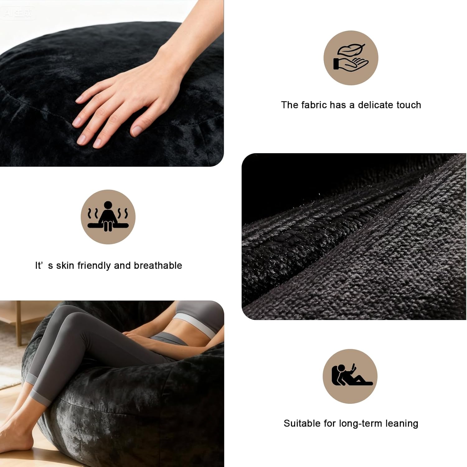 Giant Beanbag Chair 6FT Bean Bag Chairs for Adults with Filler, Reading Chair Cloud Boneless Couches for Living Room Furniture Memory Foam, Lazy Sofa