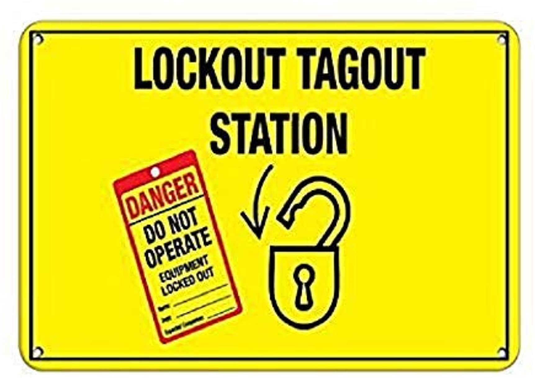 Buy mengliangpu8190 7" x 10" Aluminum Sign Lockout Tagout Station