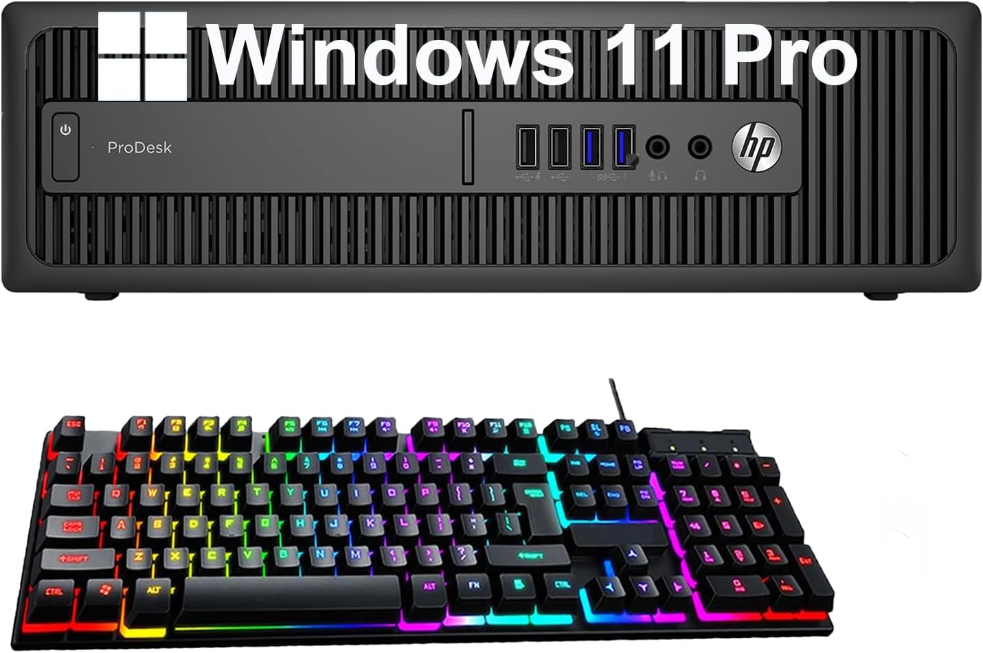 HP ProDesk 600 G2 SFF Desktop Computer PC, Core i5-6500 3.2GHz, Up to 3.6GHz, 8GB RAM, 500GB HDD, Mouse, Keyboard, USB WiFi+BT, Windows 11 Pro (Renewed)