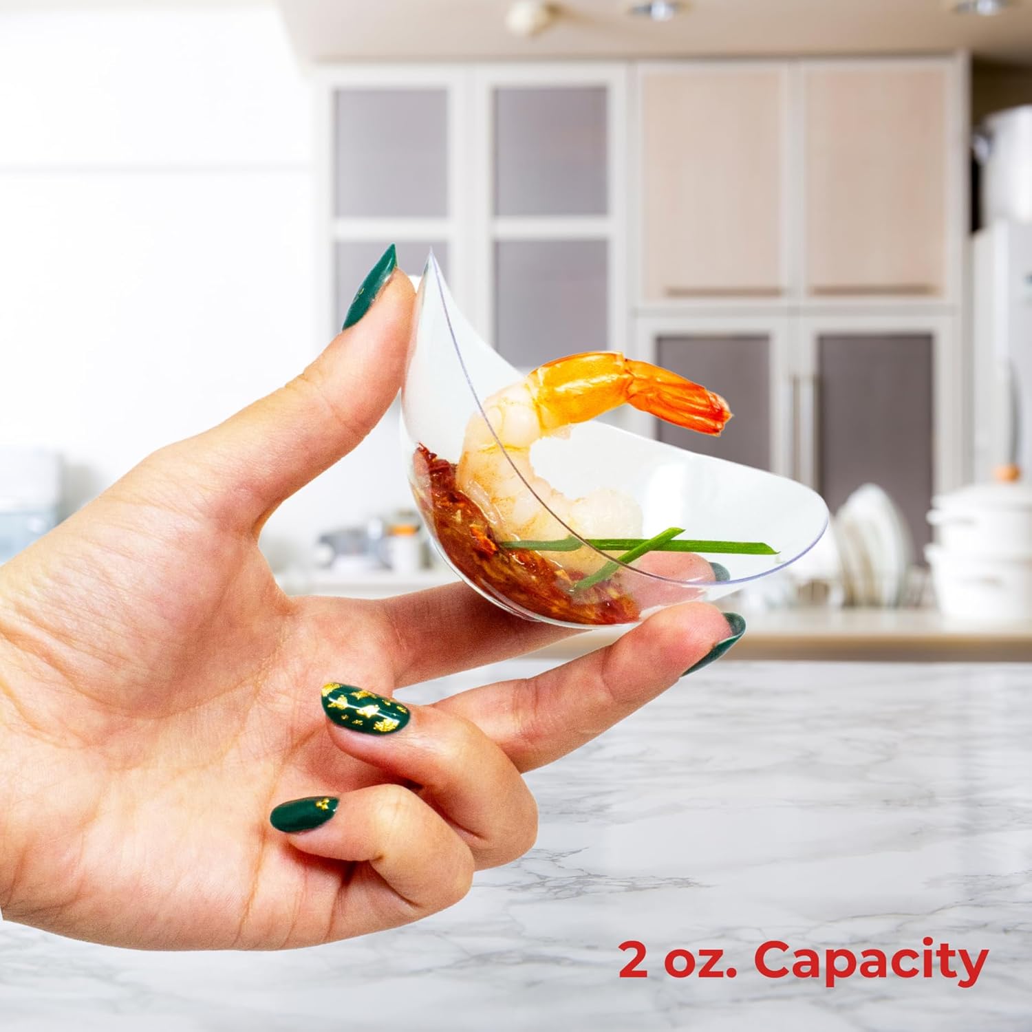 1000ct Tiny 2oz Disposable Mini Petal Dessert Bowl | Recyclable Clear Plastic Dessert Cup for Ice Cream | Extra Small Plastic Bowls | Ideal Tasting Cups for Weddings and Parties | CMJJ