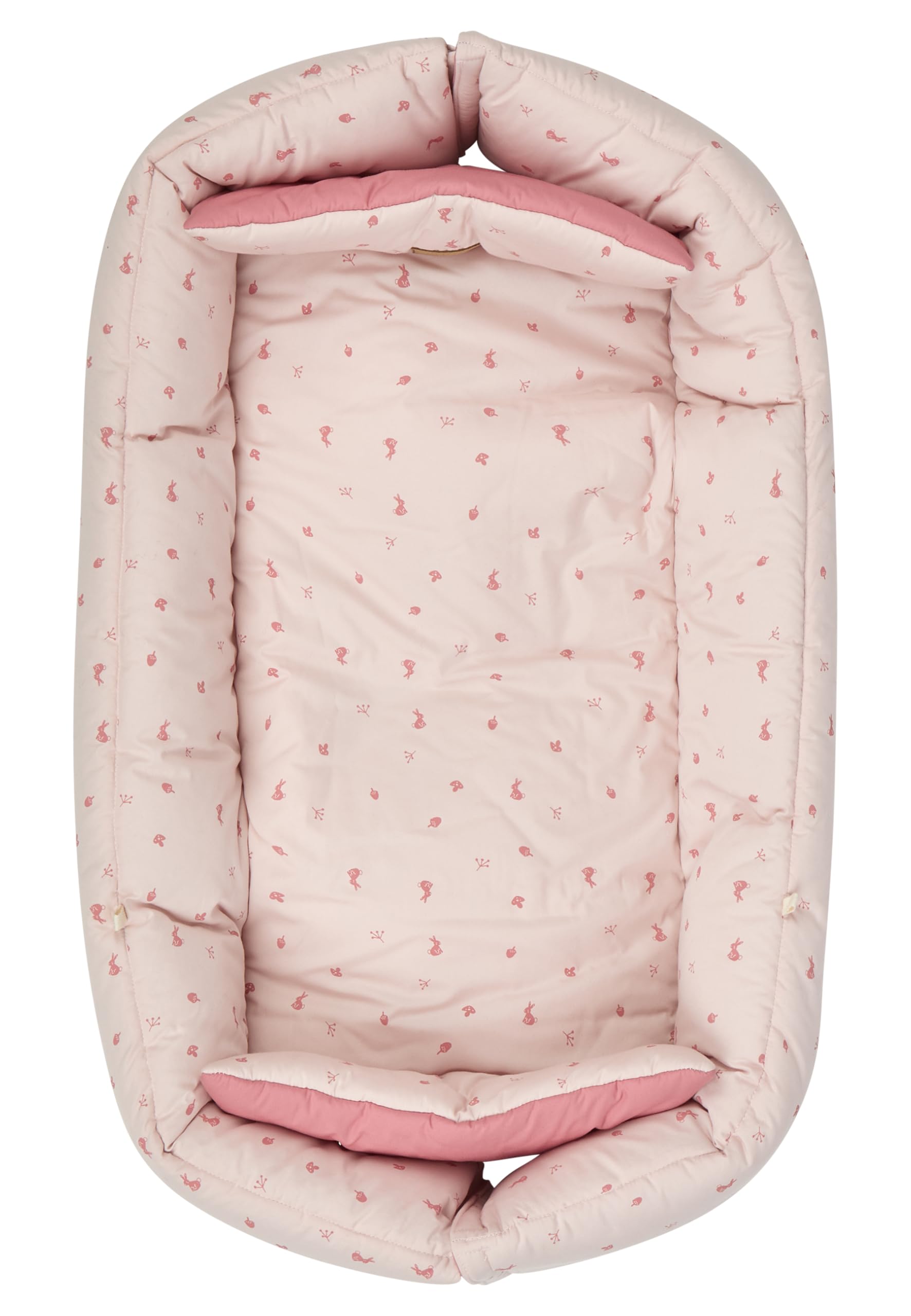 Sterntaler Babynest Hase Hanni 70x50cm - weiches Kuschelnest aus Baumwoll-Mischgewebe - beidseitig verwendbar & wandelbar zur Krabbeldecke - mit Schlaufen für Spielzeug - Geschenk Idee, quarzrosa