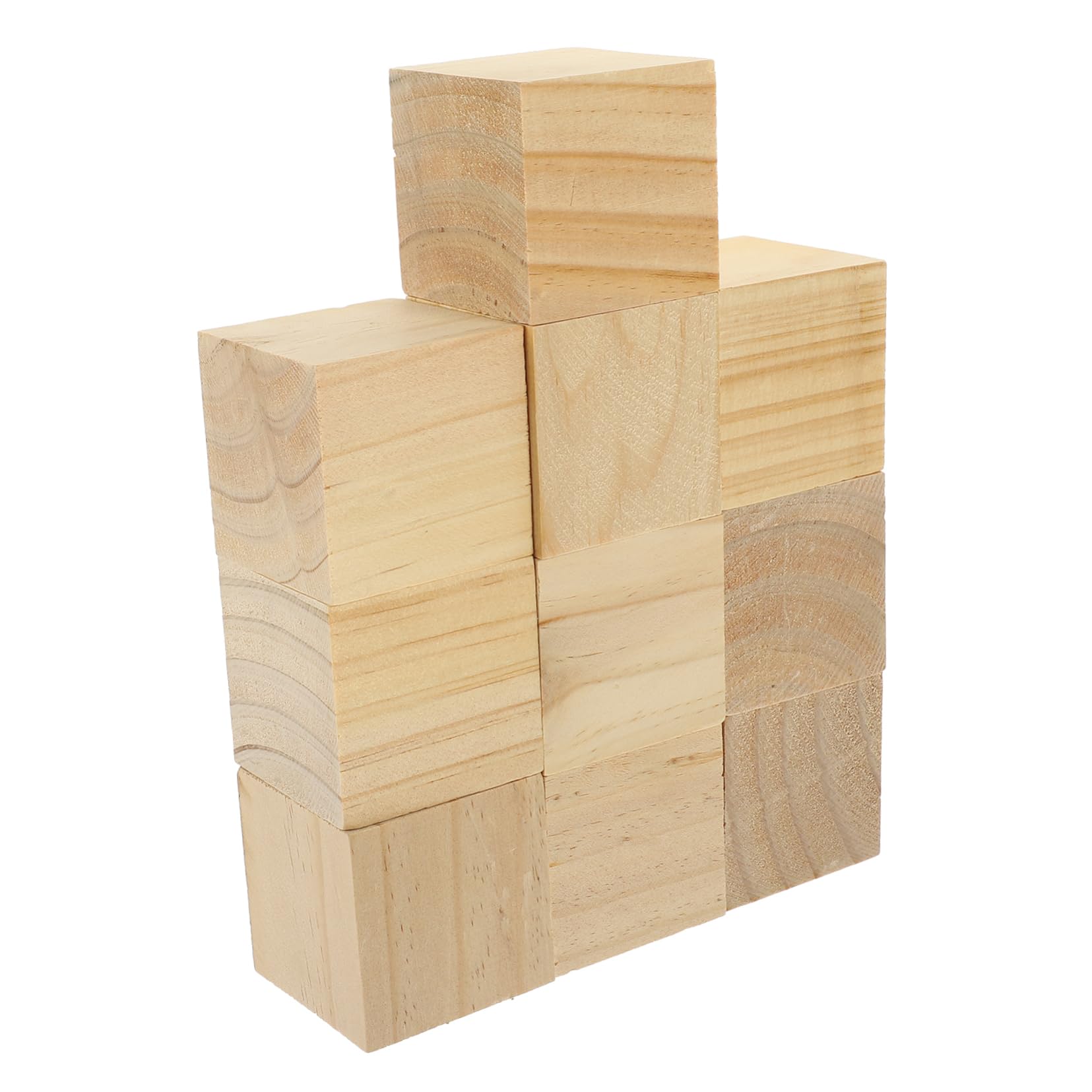 Cubo de Madera para Manualidades de Haya 6cm, 10 Piezas
