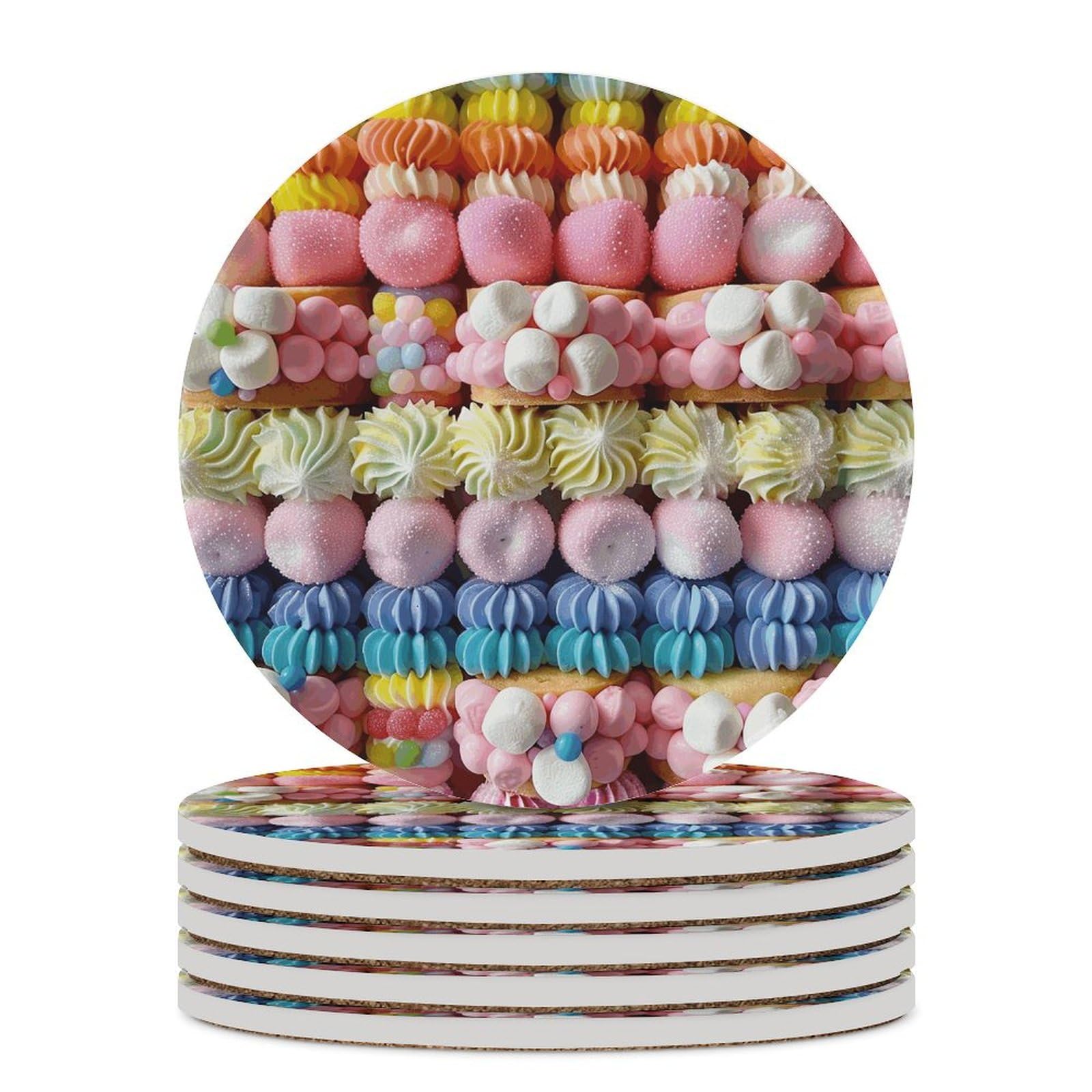 Dessous de verre céramique anti-rayure et anti-chaleur pour table lot de 6