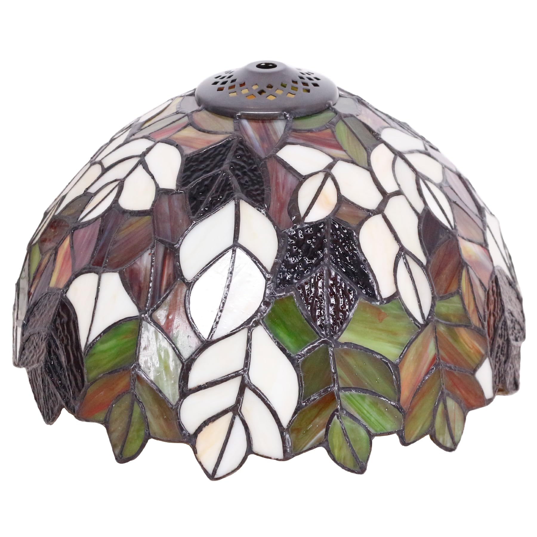 12 Inch Tiffany Stained Glass Lamp Shade Replacement Only(Maple Leaf)
