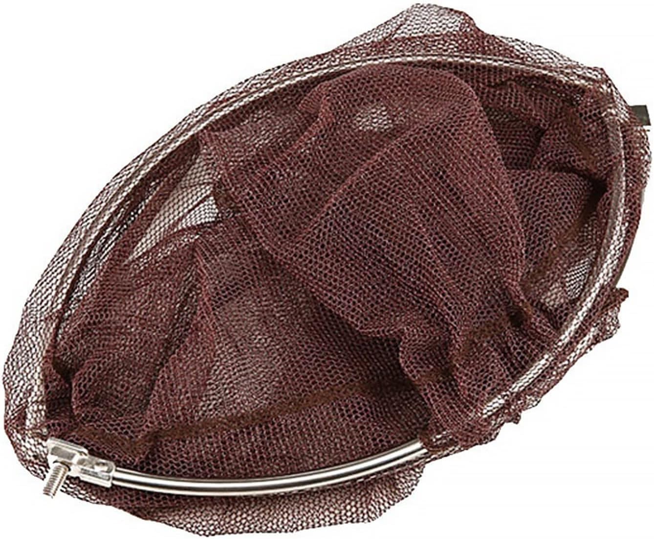 Fishing Accessories- Portable Foldable Stainless Steel Hand Net Head Gluing and Anti Hanging Dense Fish Fishing Mesh Net Bag Diameter 40cm,Fishing Landing Net,Easy Catch & Release