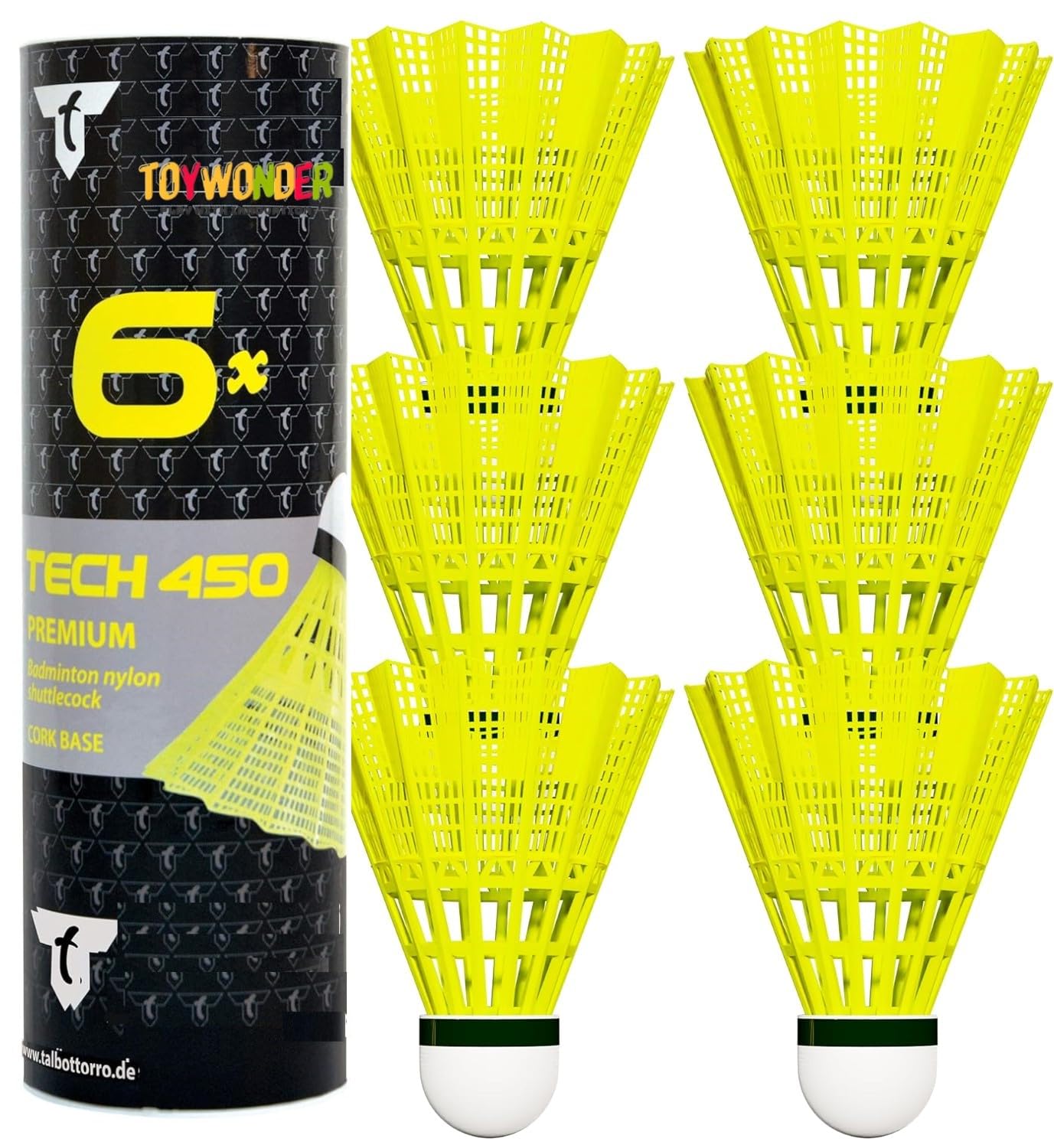 TOYWONDER Nylon Shuttlecocks,Badminton Shuttlecock for Boys and Girls,Indoor Outdoor Badminton Sports Shuttle,Stable Flight, Fast Recovery & Near Feather Shuttle Performance,Pack of 6 (Green Cap) (B0CVYXB619) Amazon Price History, Amazon Price Tracker