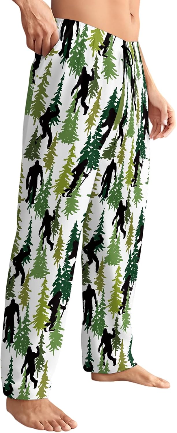 Men's Pajama Pants with Pockets Elastic Waistband Lightweight Breathable Sleep Pants for Men Soft Lounge Pants - Image 3