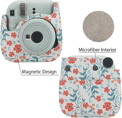 Miniatura 9 de Frankmate Funda protectora compatible con cámara de película instantánea Fujifilm Instax Mini 12 11 9 8 con bolsillo para accesorios y correa