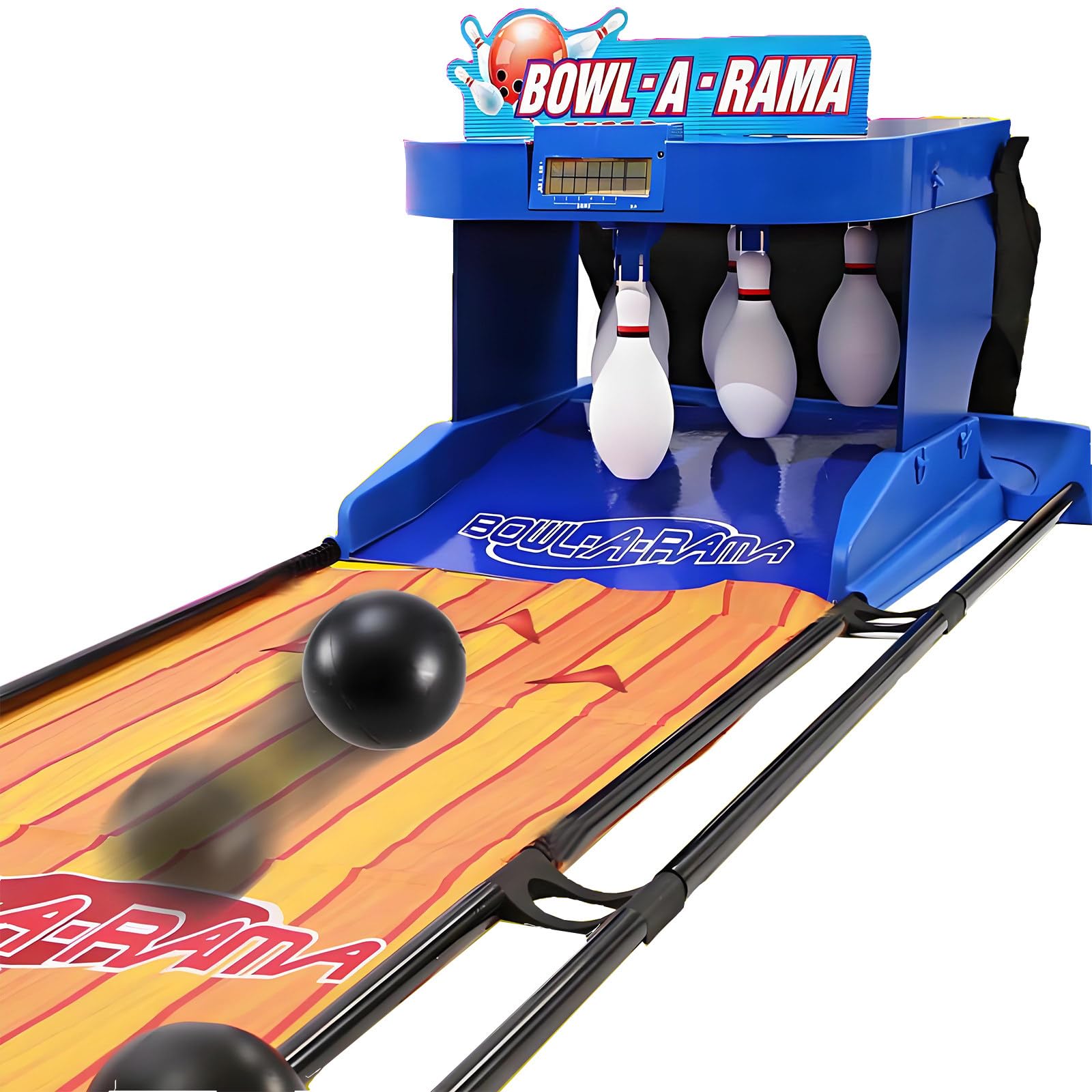 Gioco da bowling al coperto, gioco pieghevole per famiglie con reset automatico, effetti sonori e tabellone segnapunti a LED per divertimento interattivo