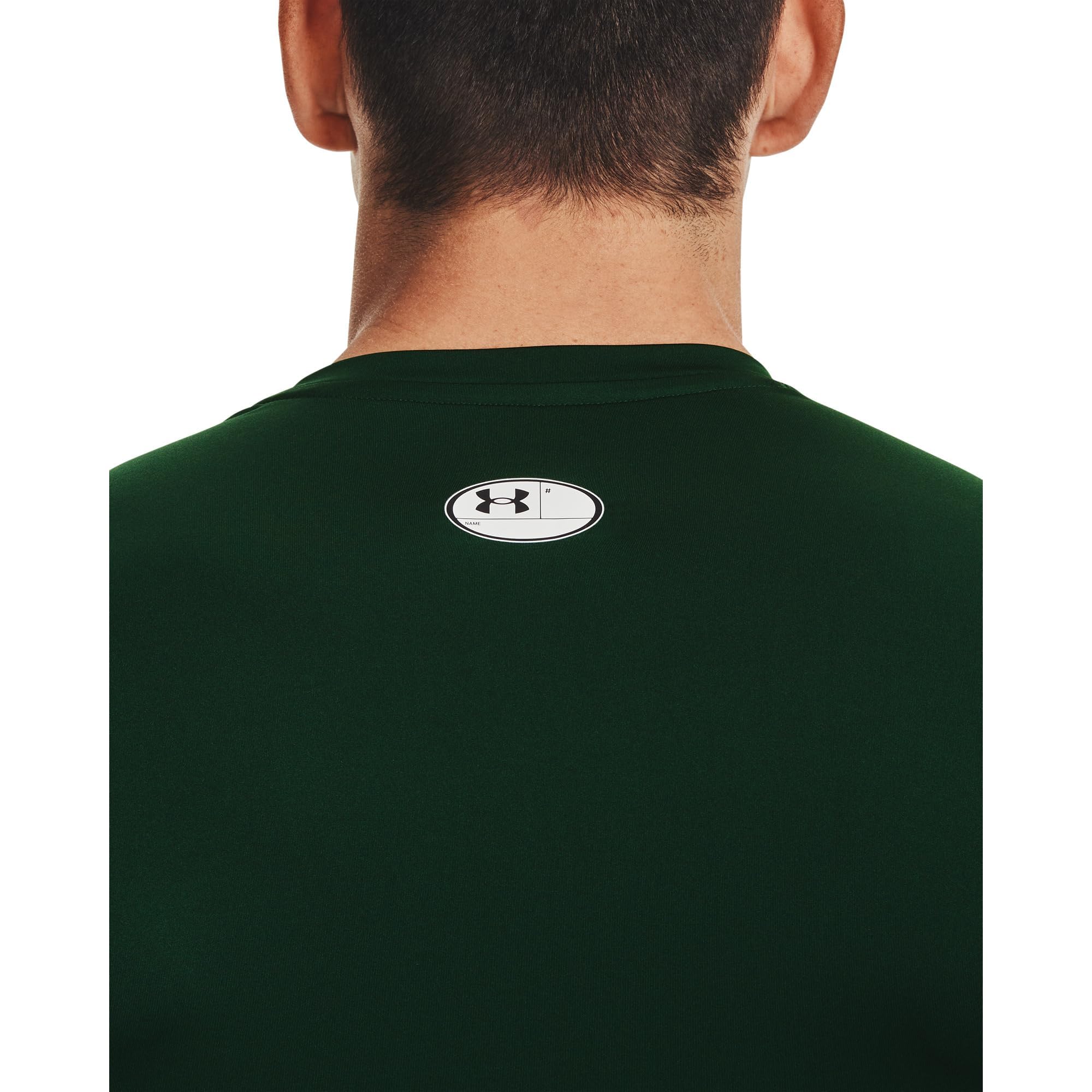 Under Armour Armour HeatGear Compression - Camiseta de manga larga para hombre, Forest Green (301)/White, 4XL Largo