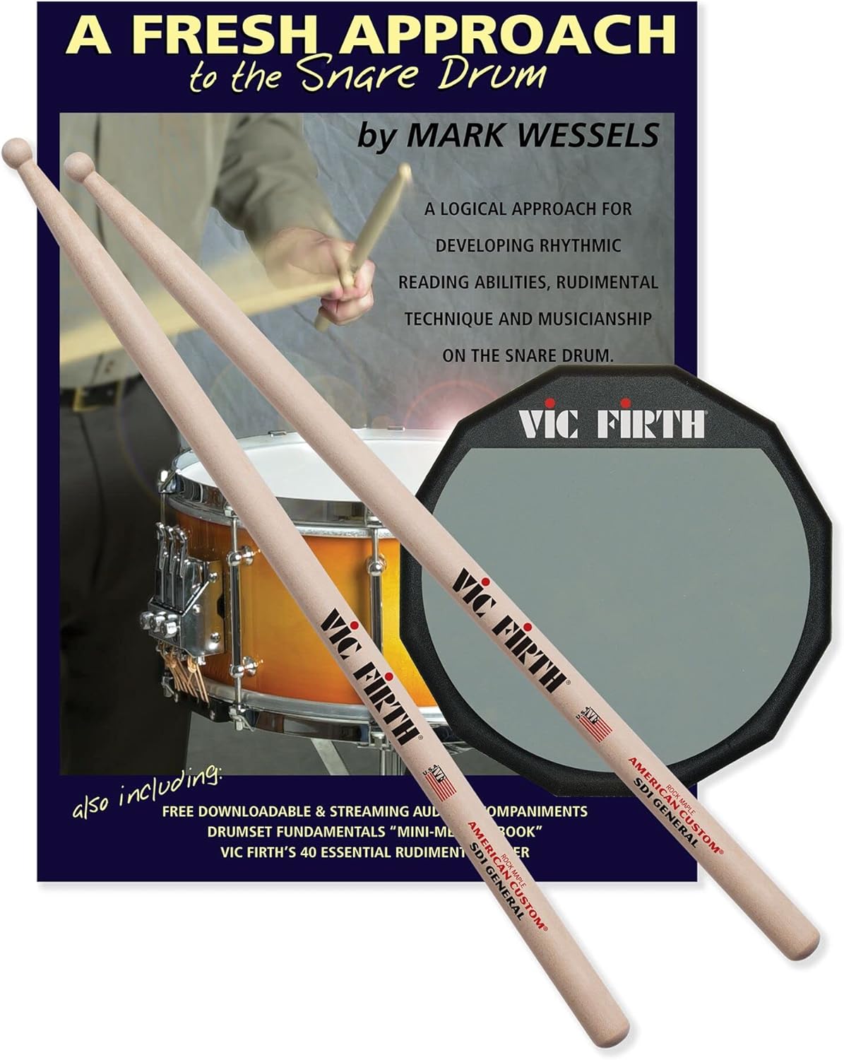 Vic Firth Fresh Approach Starter Pack (includes SD1, Practice Pad )