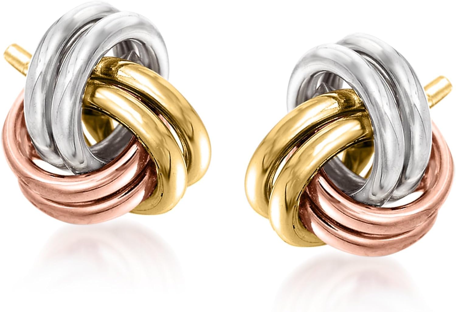 Ross-Simons 14kt Tri-Colored Gold Love Knot Earrings
