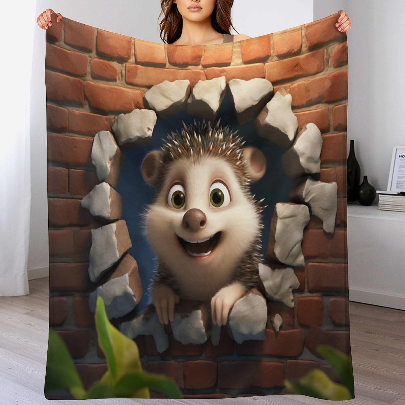 Couverture en hérisson mignon 3D un nid de tendresse chaud et réconfortant pour la famille