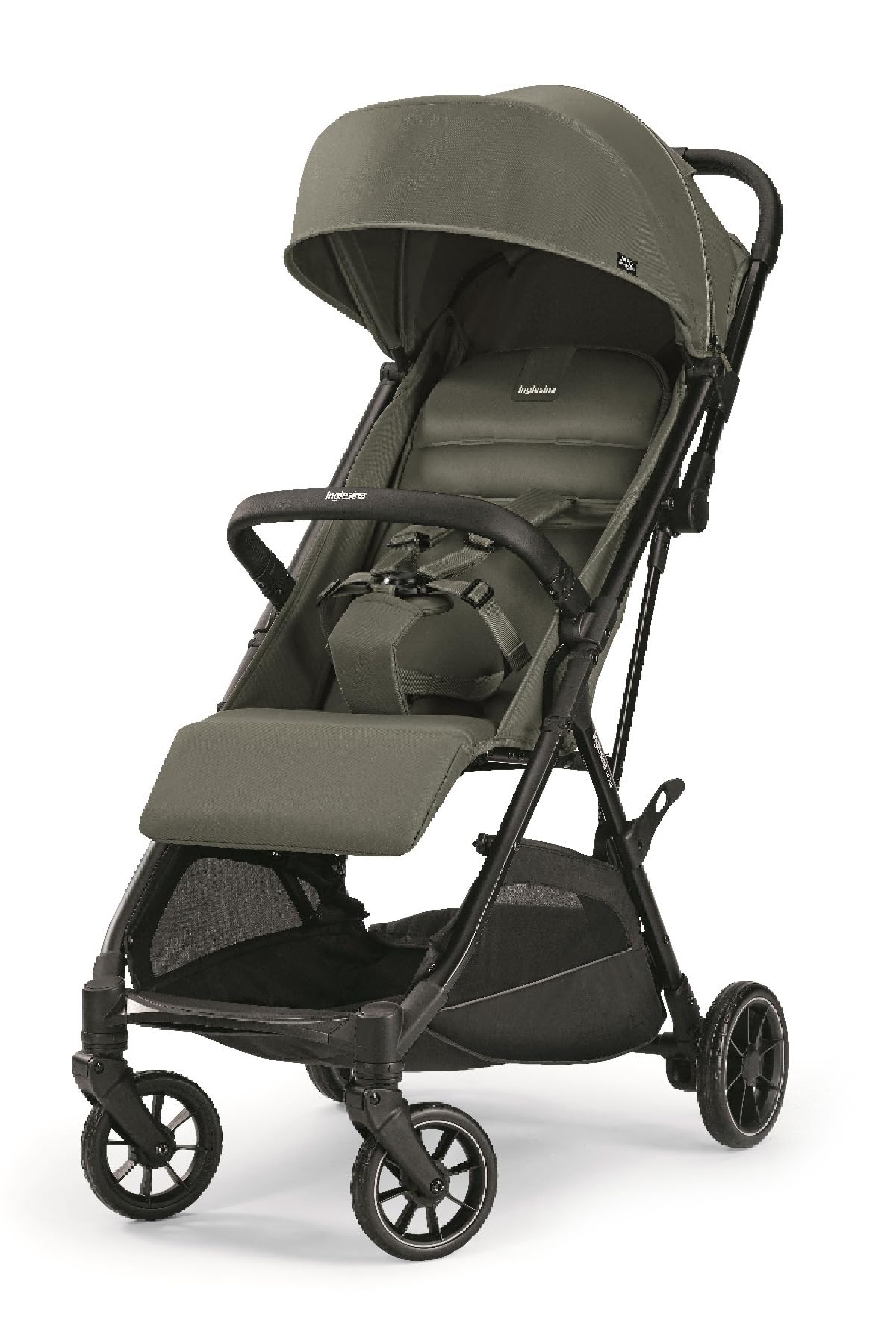 Inglesina NOW Passeggino Compatto Leggero 7,2 kg, Chiusura Automatica One Touch, Reclinabile 170°, Capotta UPF 50+, dalla Nascita fino a 22 kg, Sprint Green