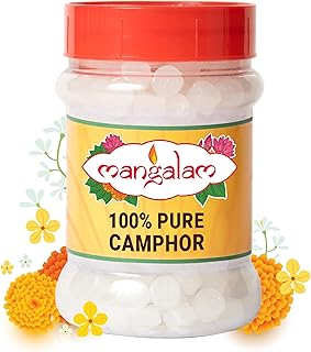 MANGALAM Camphor Tablet 100g Jar - Pack of 1 | 100% Pure | For Puja, Festivals & Other Religious Ritual | No Dangerous Che... Price In India