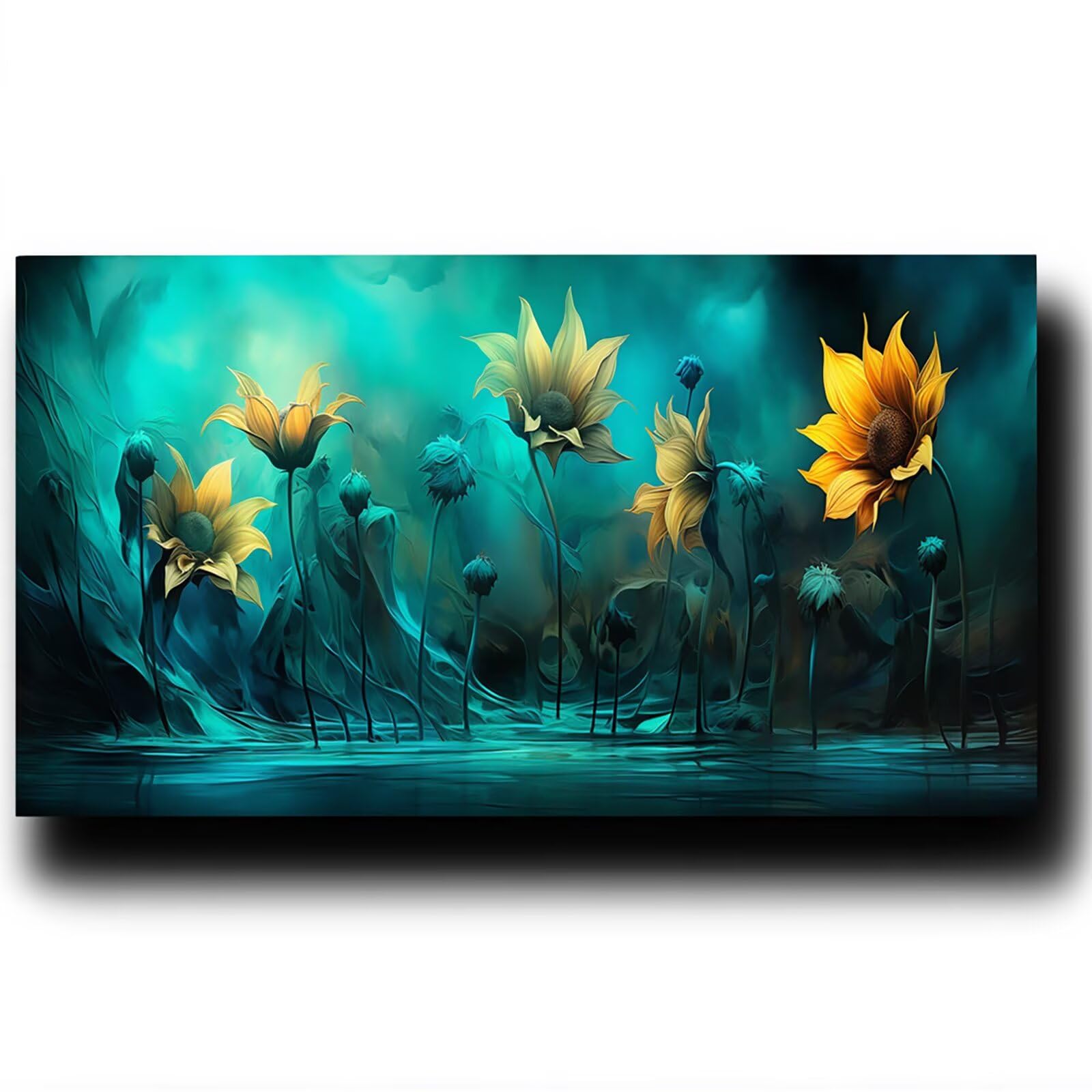 Malen nach Zahlen Erwachsene Sonnenblume Malen nach Zahlen ab 7 jahre Mädchen Abstrakt Kreativ set für Erwachsene mit Leinwand Acrylfarben set und Pinsel,Bastelset zum Bemalen,Wanddeko 80X160cm 7-1-3